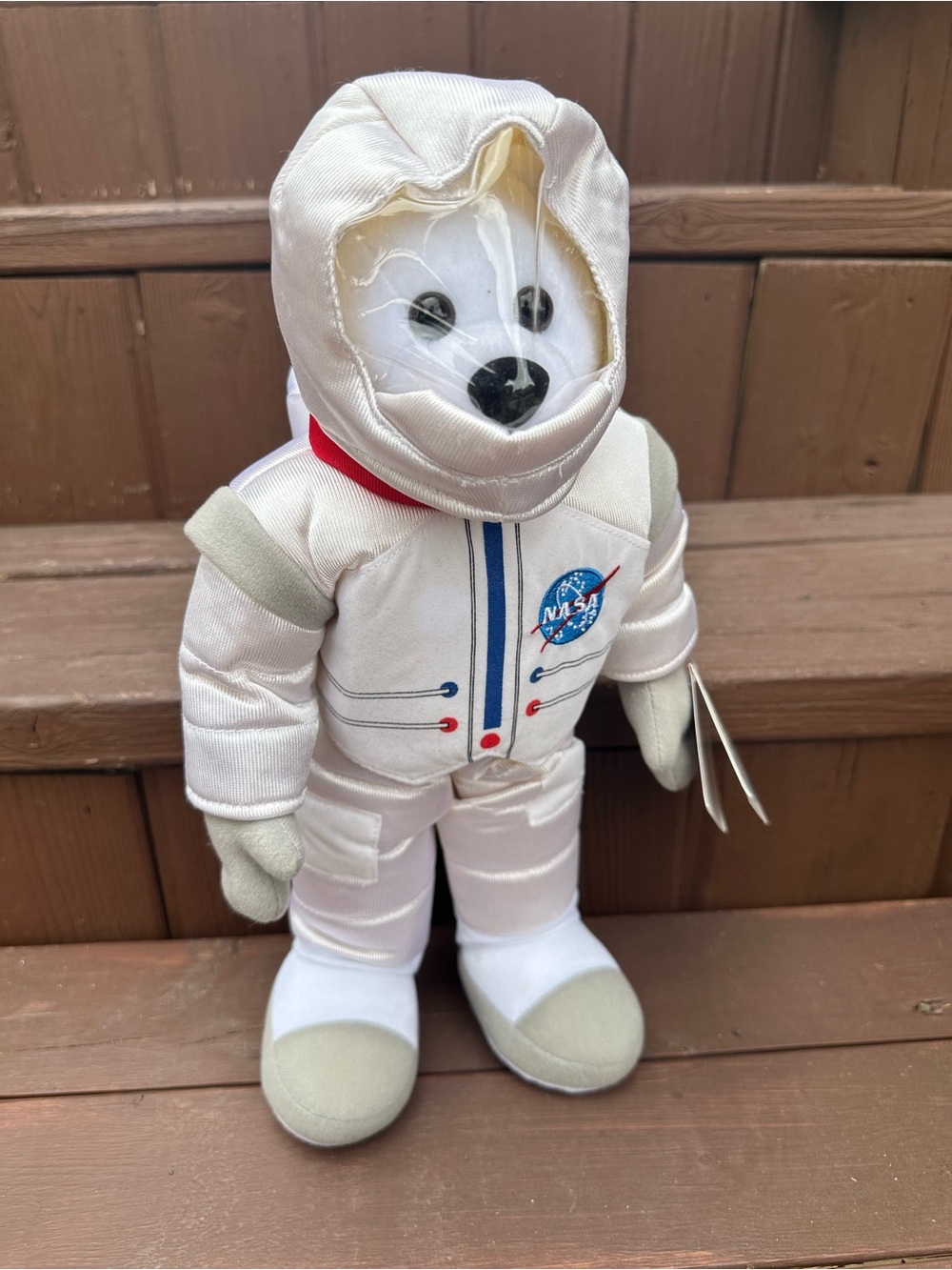 NASA White and Cream Astronaut Bear Plush - Kids Stuffed Animal